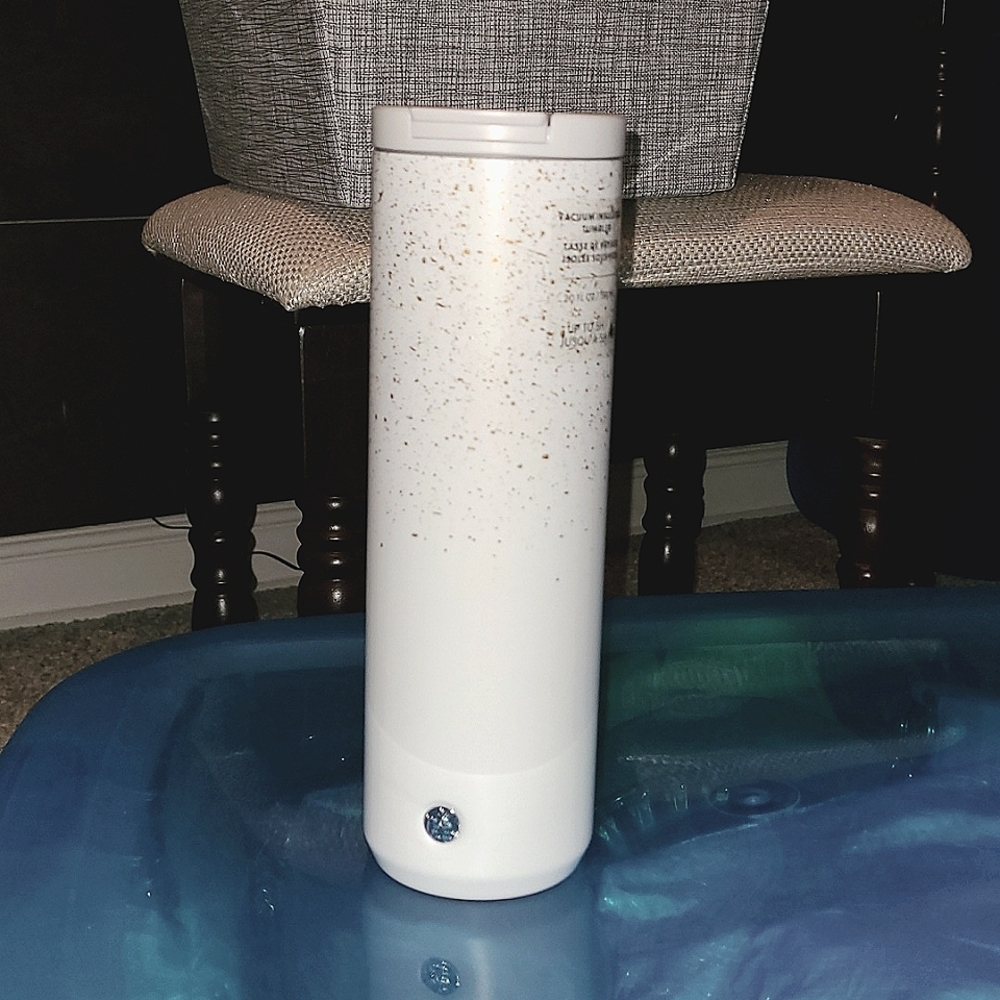 White Starbucks Insulated Tumber with Gold Flakes